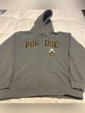 Vintage Purdue University Full Zip Embroidered Hoodie Jacket L Gear for Sport